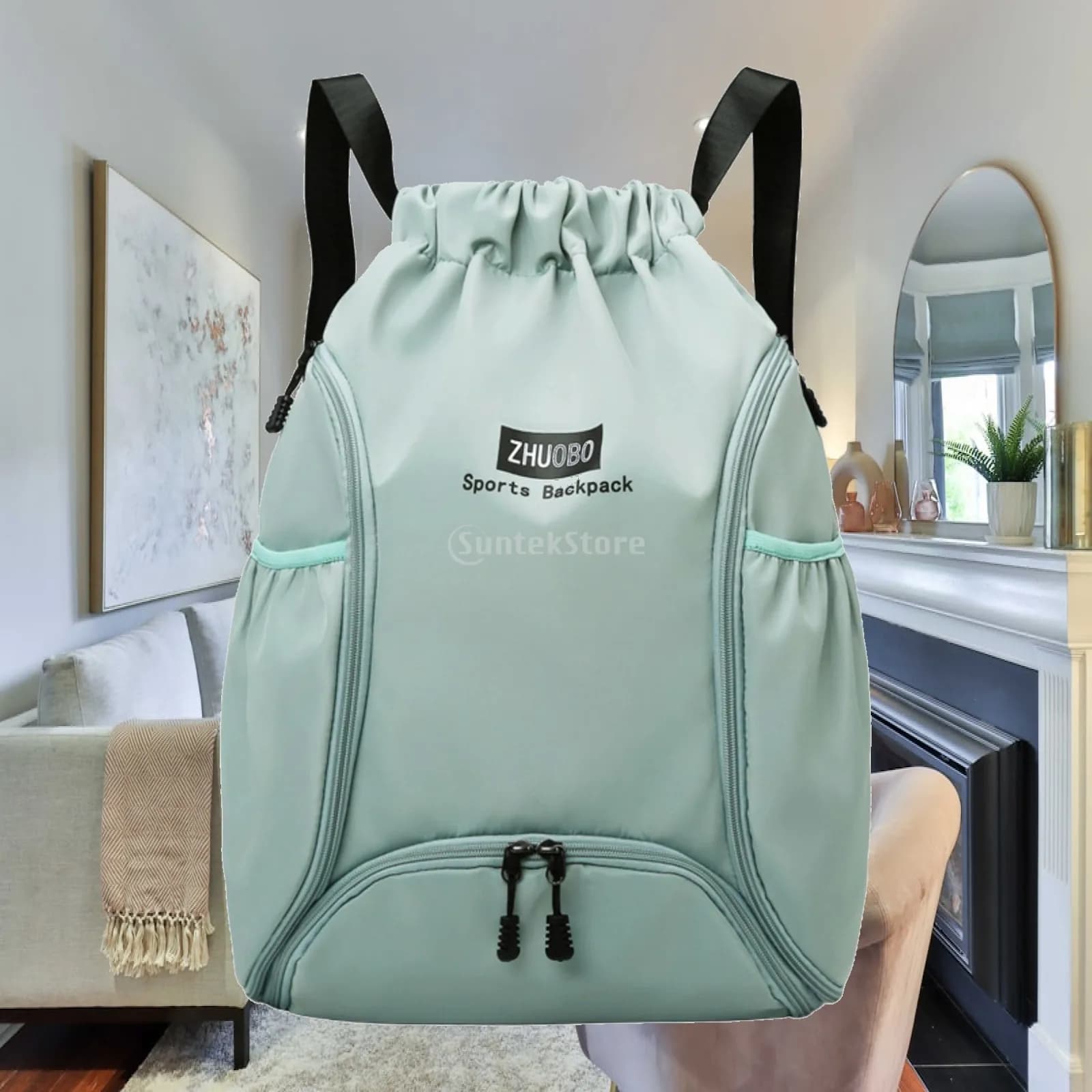 Drawstring Basketball Backpack Bag with Adjustable Shoulder Straps Portable Gym Bag for Football Travel Basketball Volleyball