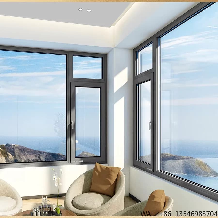 Modern Design Hurricane-Proof Panoramic Fixed Windows Big View Aluminium Glass Picture Windows for Villa House Aluminum Alloy