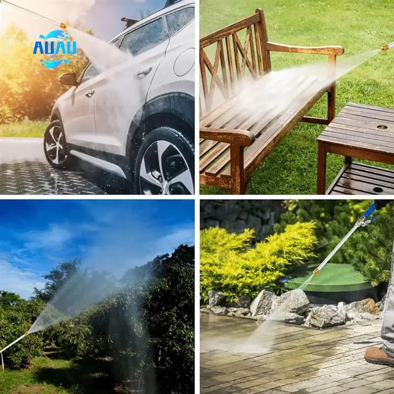 AUAU-Attacco universale per idropulitrice per tubo da giardino, ugello per tubo ad alta pressione per tubo da giardino, ugello a getto 2 in 1