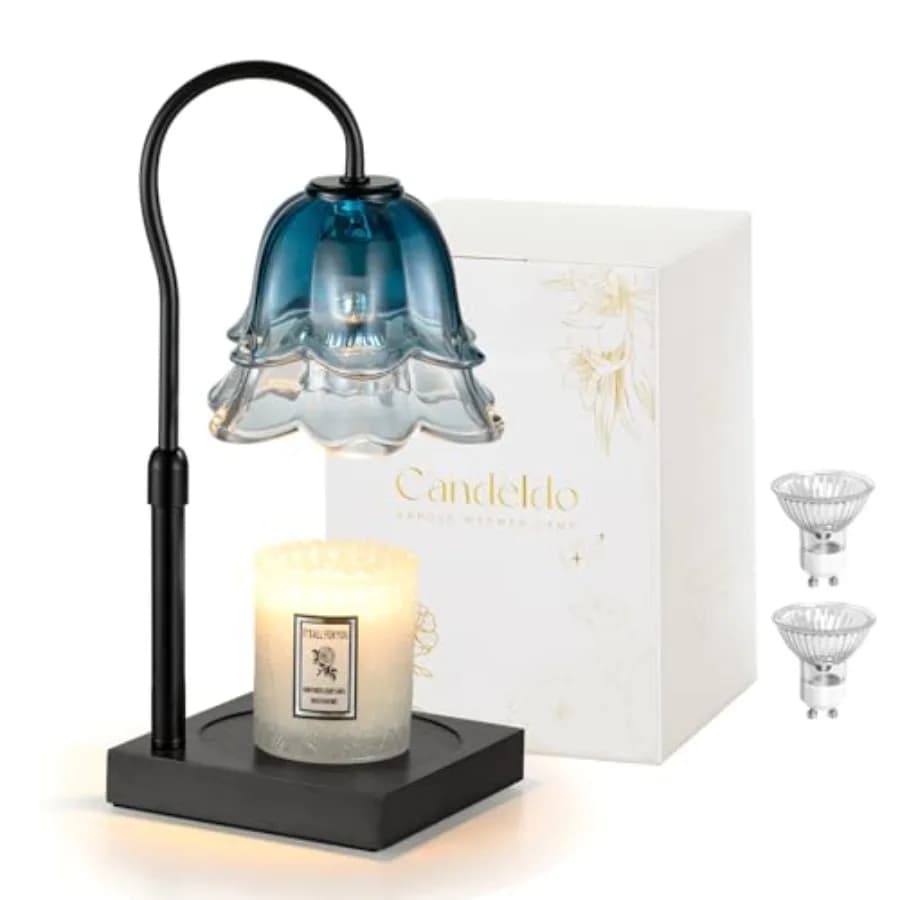 Lampada Scaldacera con Timer: Lampada Scaldacera con 2 Lampadine, Altezza Regolabile, Dimmerabile, Decorazione per Camera da Letto, Regalo per la Festa della Mamma