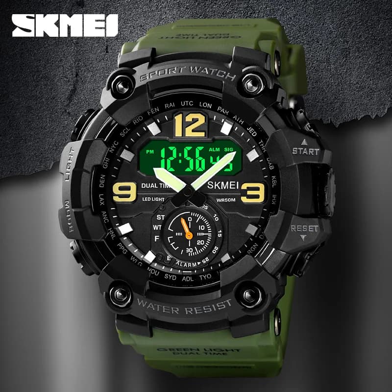 SKMEI 1637 Men's Military Watch Camouflage Waterproof Sports Style Digital Wrist Watch Chronograph Men's Watch Montre Homme 1155