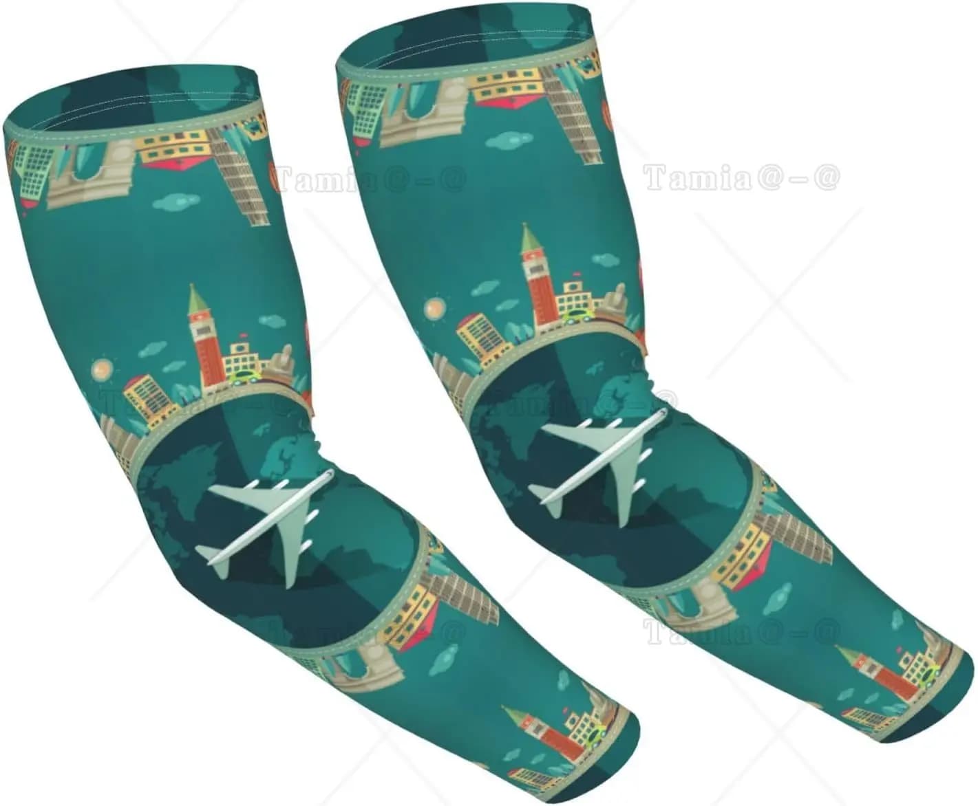 Around The Aircraft Manicotti Raffreddamento Protezione solare UV Compressione sportiva per uomo Donna Manicotti da golf per basket