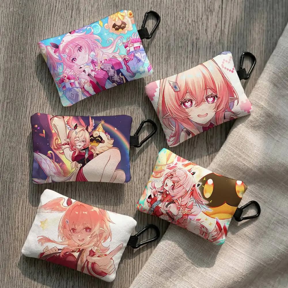Anime Game Genshin Impact Linnea Everyday Oxford Cloth Zipper Coin Purse - Lightweight Card Holder & Hanging Key Pouch