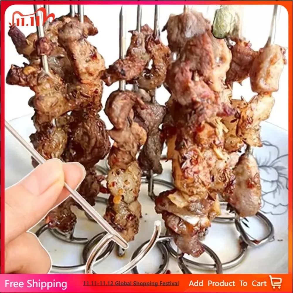 8 pieces air fryer skewer vertical stainless steel support for barbecue for food use bakery bakery kitchen picnic grill skewers
