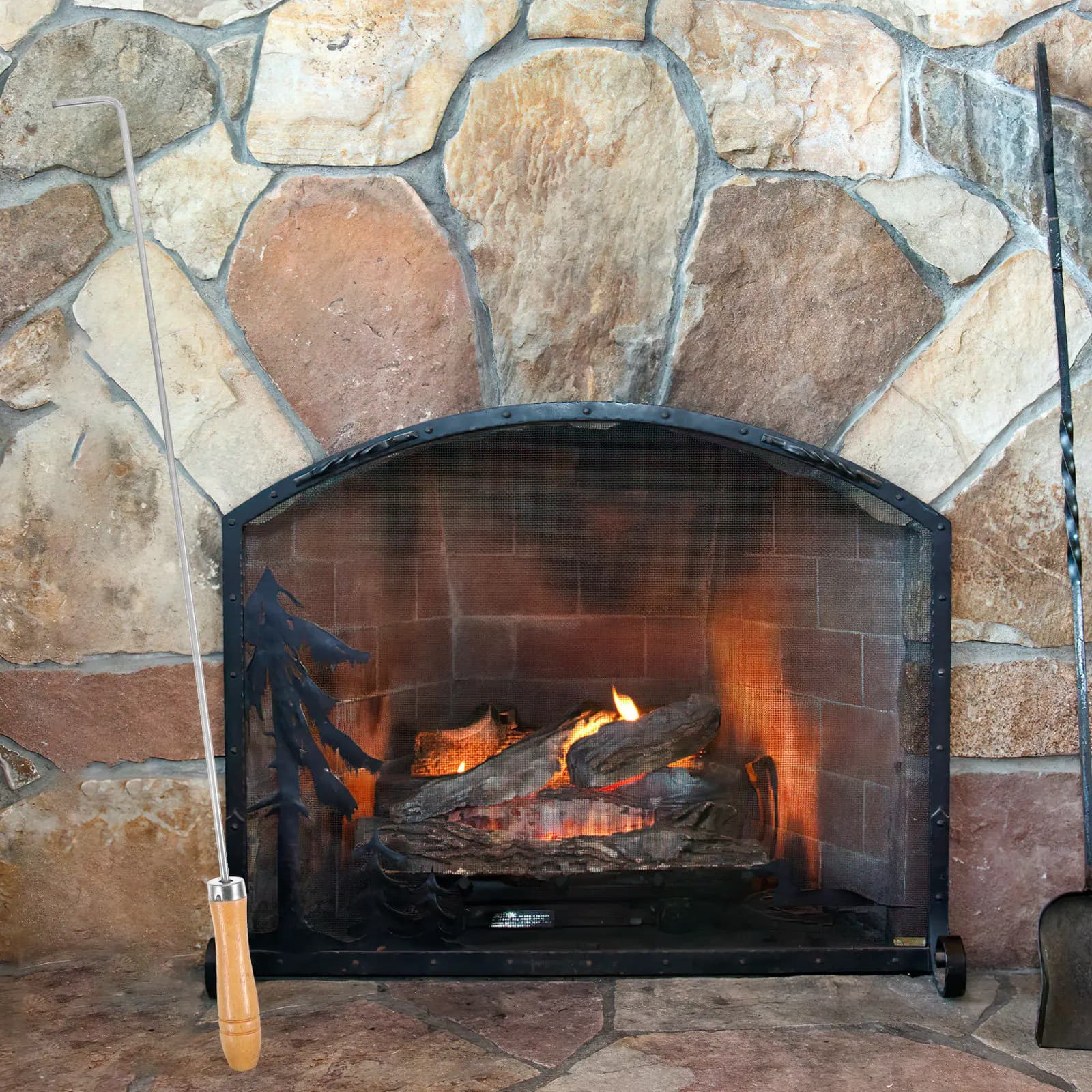 Exterior and Interior Exterior, Metal Anti-rust, Wood Design, Long Sleeve, Portable for Camping