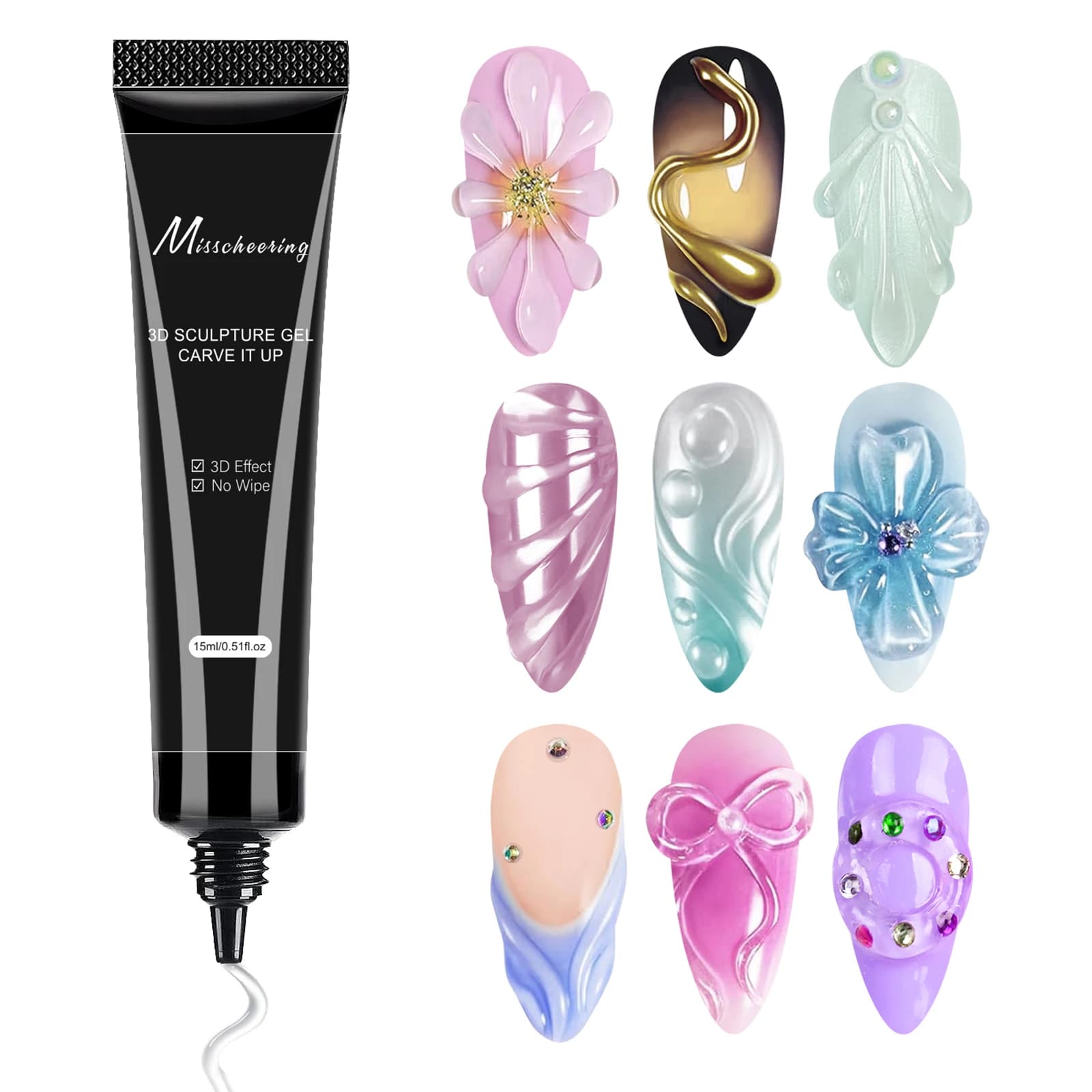 Gel for modeling nail art in 3D gel suitable for nail design DIY Nail art for painting, molding, sculpting and Halloween decorations