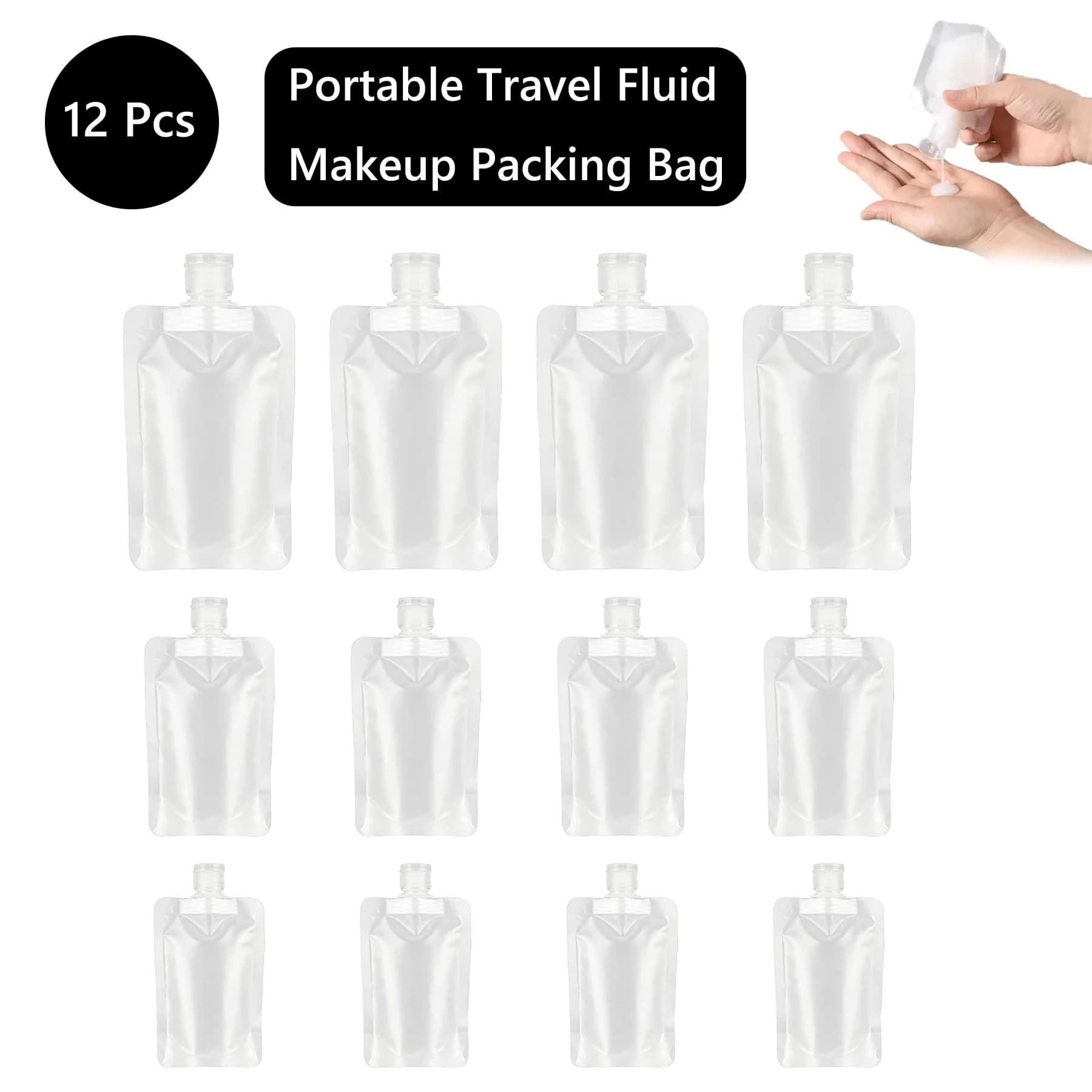 12 pezzi 30/50/100ML sottopacchetto da viaggio addensato lozione cosmetica gel doccia shampoo detergente viso portatile a prova di perdite riutilizzabile