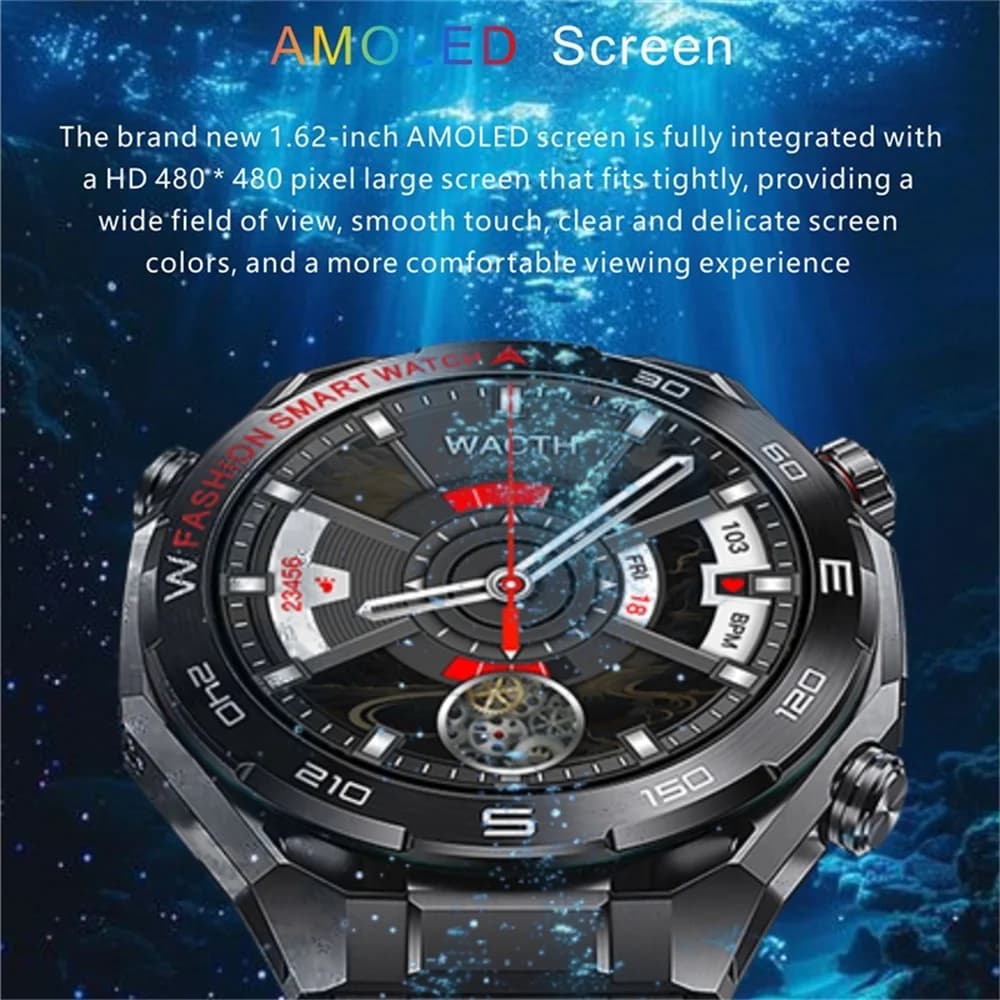 Orologio Sportivo da Esterno Smartwatch con Torcia Impermeabile Monitoraggio Salute Schermo AMOLED Chiamate Bluetooth Assistente Vocale