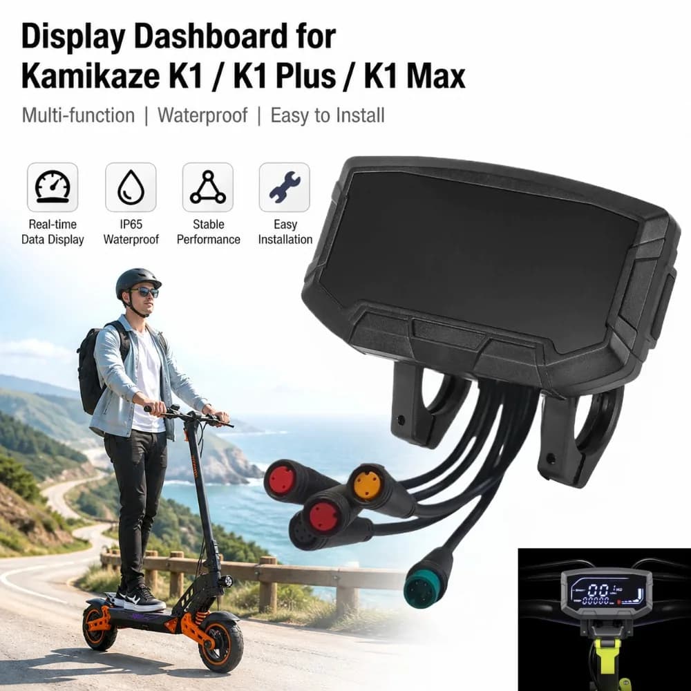 Electric Scooter Display Dashboard for Kamikaze K1 / K1 Plus / K1 Max, Multifunction Waterproof Screen Replacement Part
