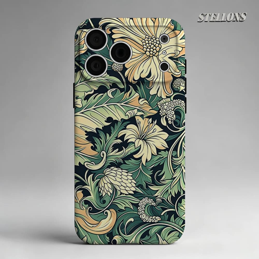 Custodia per telefono William Morris con motivo floreale, magnetica, per iPhone 17 16 15 14 13 Pro Max Plus, a strato singolo o doppio, resistente