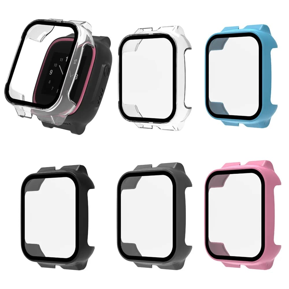 Custodia protettiva per pellicola protettiva in vetro a schermo intero con bordo rigido per Xplora X5 Play Child Smart Watch Accessori per coperture protettive