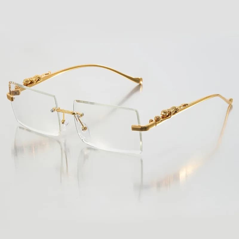 1pc GENUIN MOMENT Men's Gold Metal Glasses, Blue Light Blocking, For Office & Formal Occasions