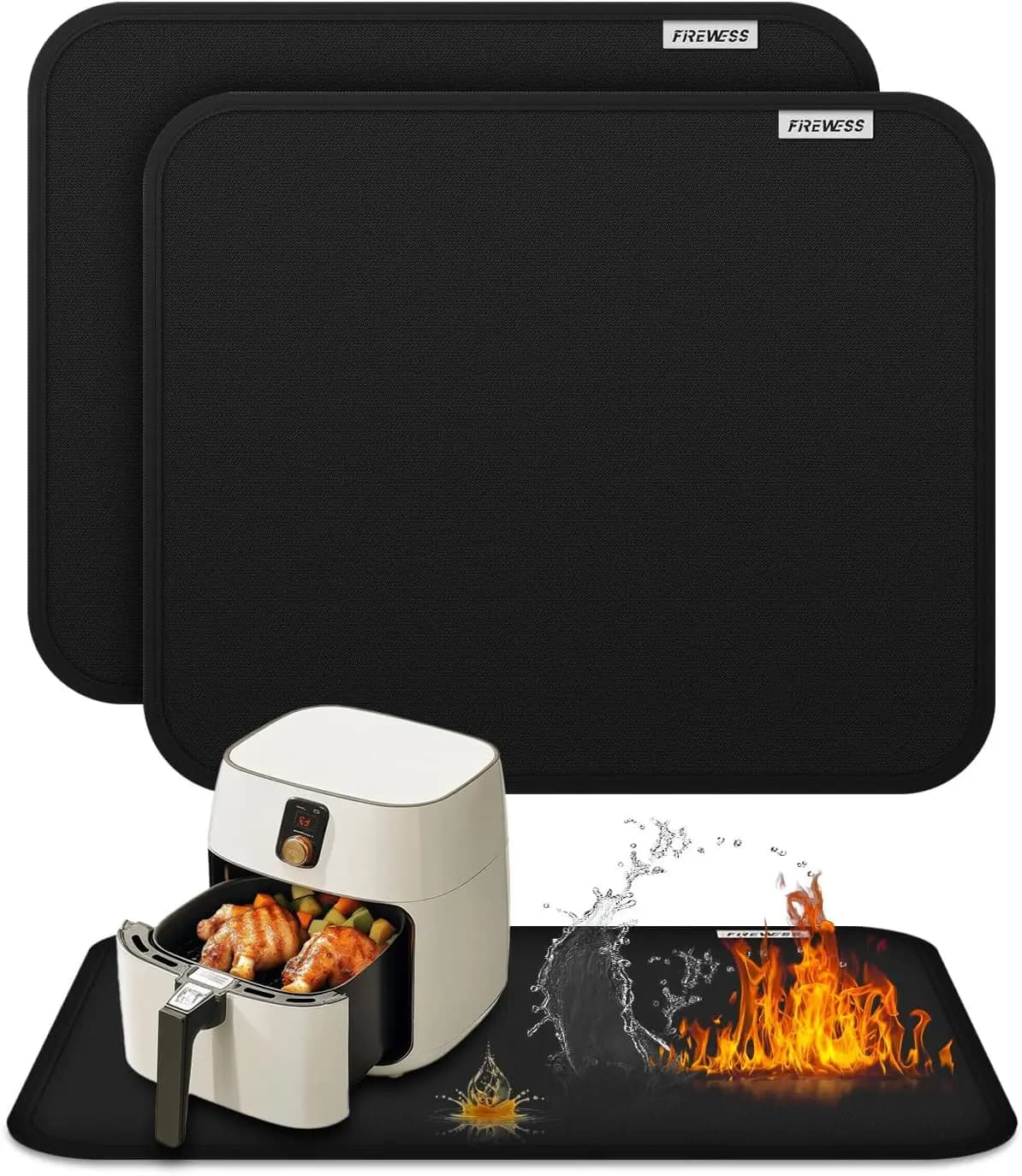 Set di 2 Tappetini in Silicone Resistenti al Calore per Friggitrice ad Aria, Forno, Protezione del Piano di Lavoro 15x18 Pollici