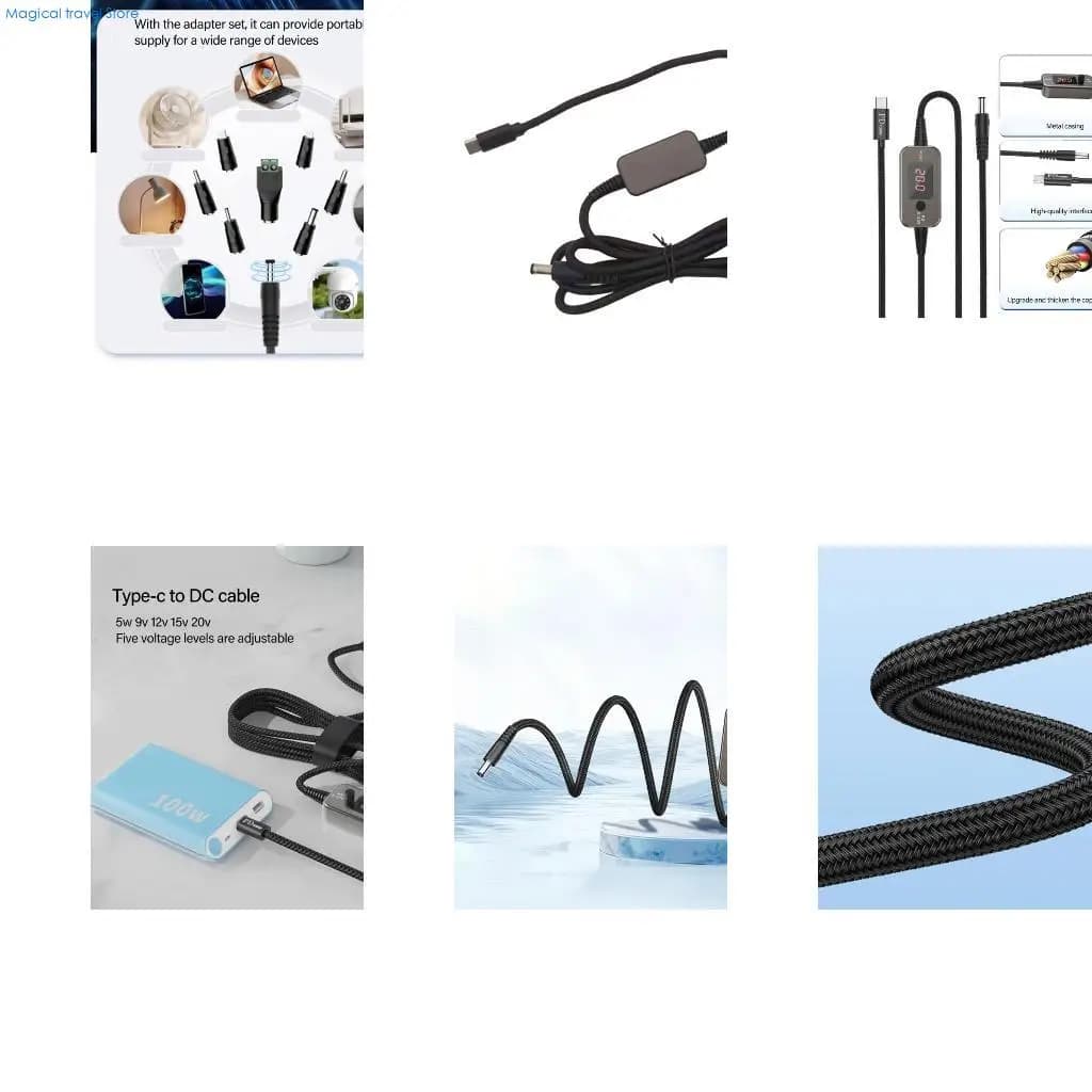 Tensioni flessibili N2UB USB C DC5521 Cavo del cavo adattatore 8 punte intercambiabili