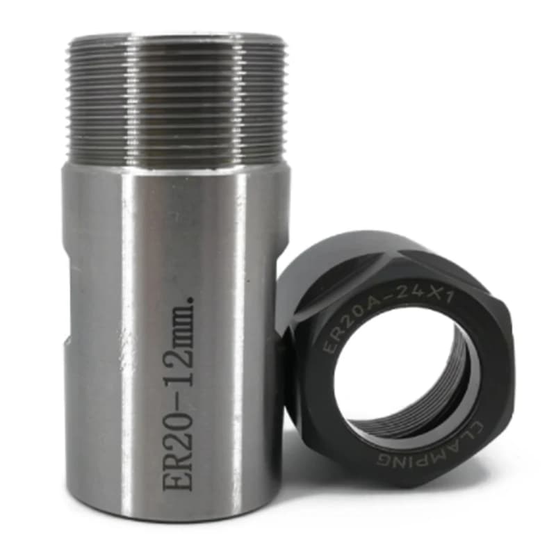 Lightweight 1Set C25 ER20 +7Pcs 3 -12Mm Collet Chuck Motor Shaft Extension Rod Spindle Collet Lathe Tools Holder
