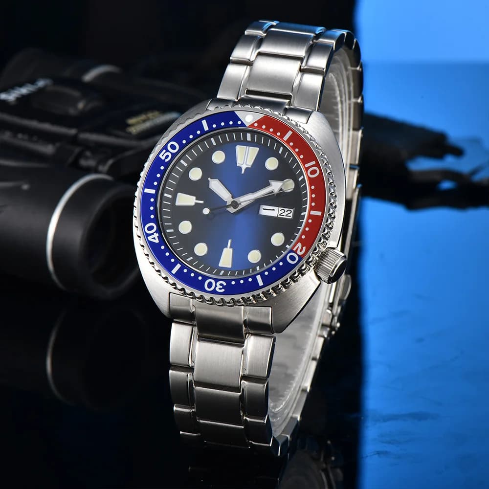Parnsrpe Nuovo orologio da uomo da 45 mm Movimento NH35 Lunetta in ceramica Orologi 50 m Impermeabile, vetro zaffiro, quadrante luminoso verde