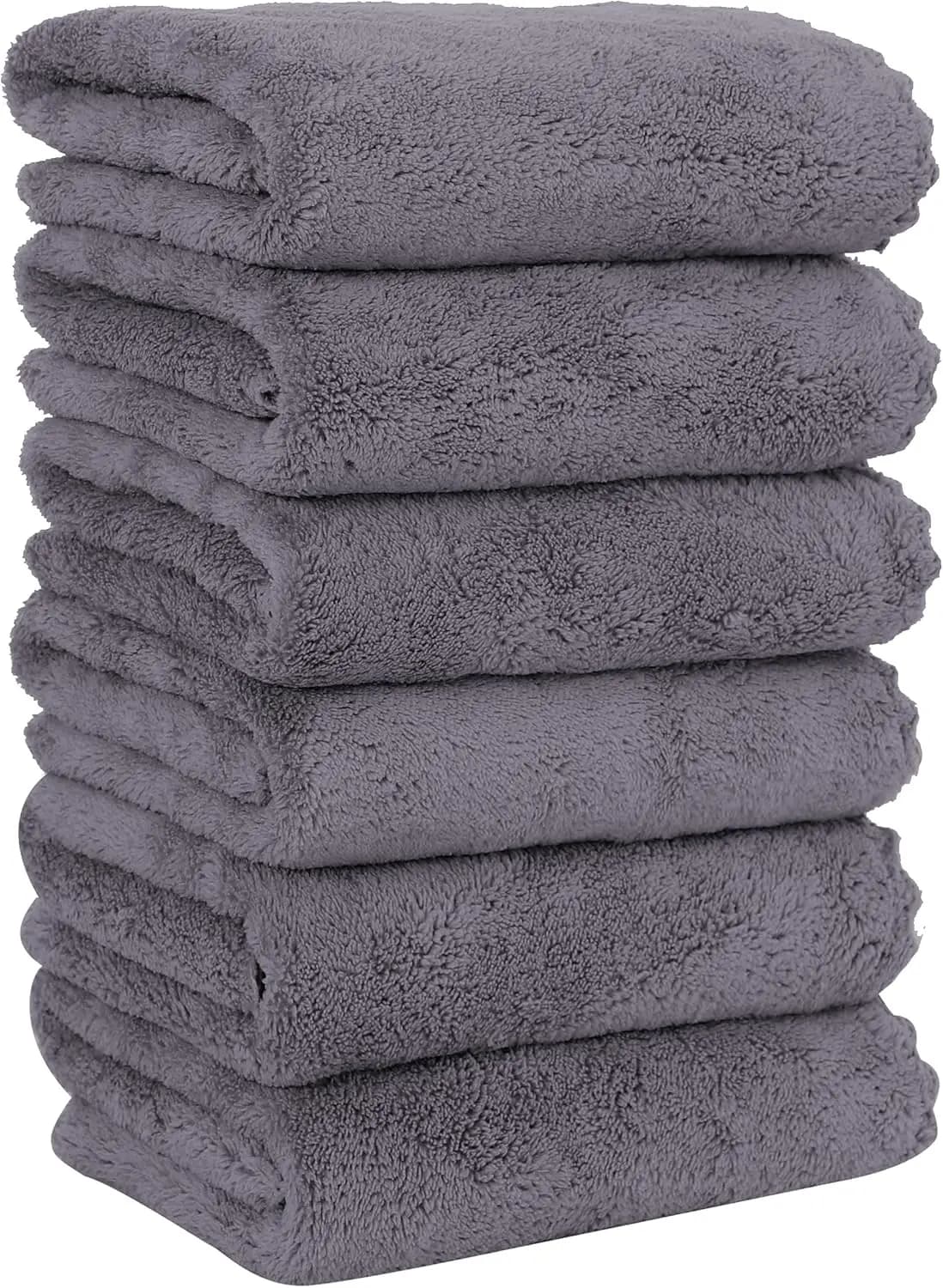 Set di 6 Asciugamani Premium in Microfibra - Asciugatura Rapida, Altamente Assorbenti, Multiuso per Bagno, Spa e Viaggi