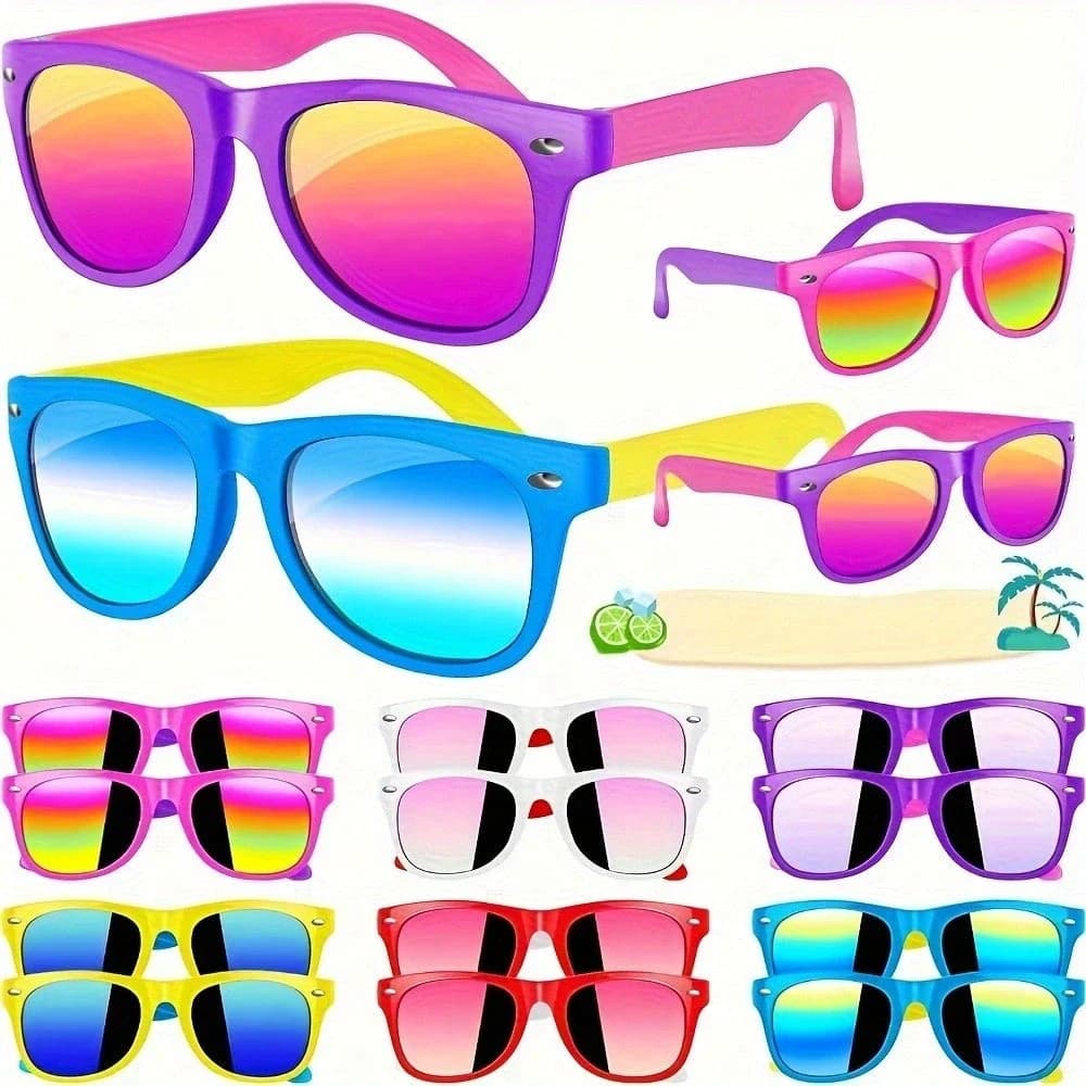 Occhiali da Sole Neon all'Ingrosso per Feste, Colori Assortiti, Occhiali da Sole alla Moda per Adulti