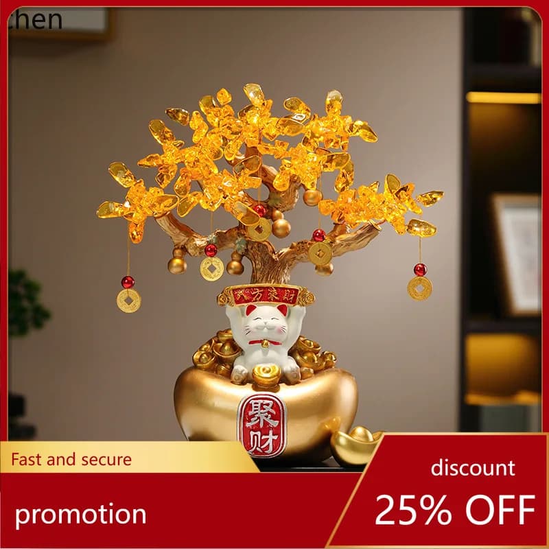 Ornamento HXL Fortune Cat Money Tree per la decorazione del mobile TV del soggiorno