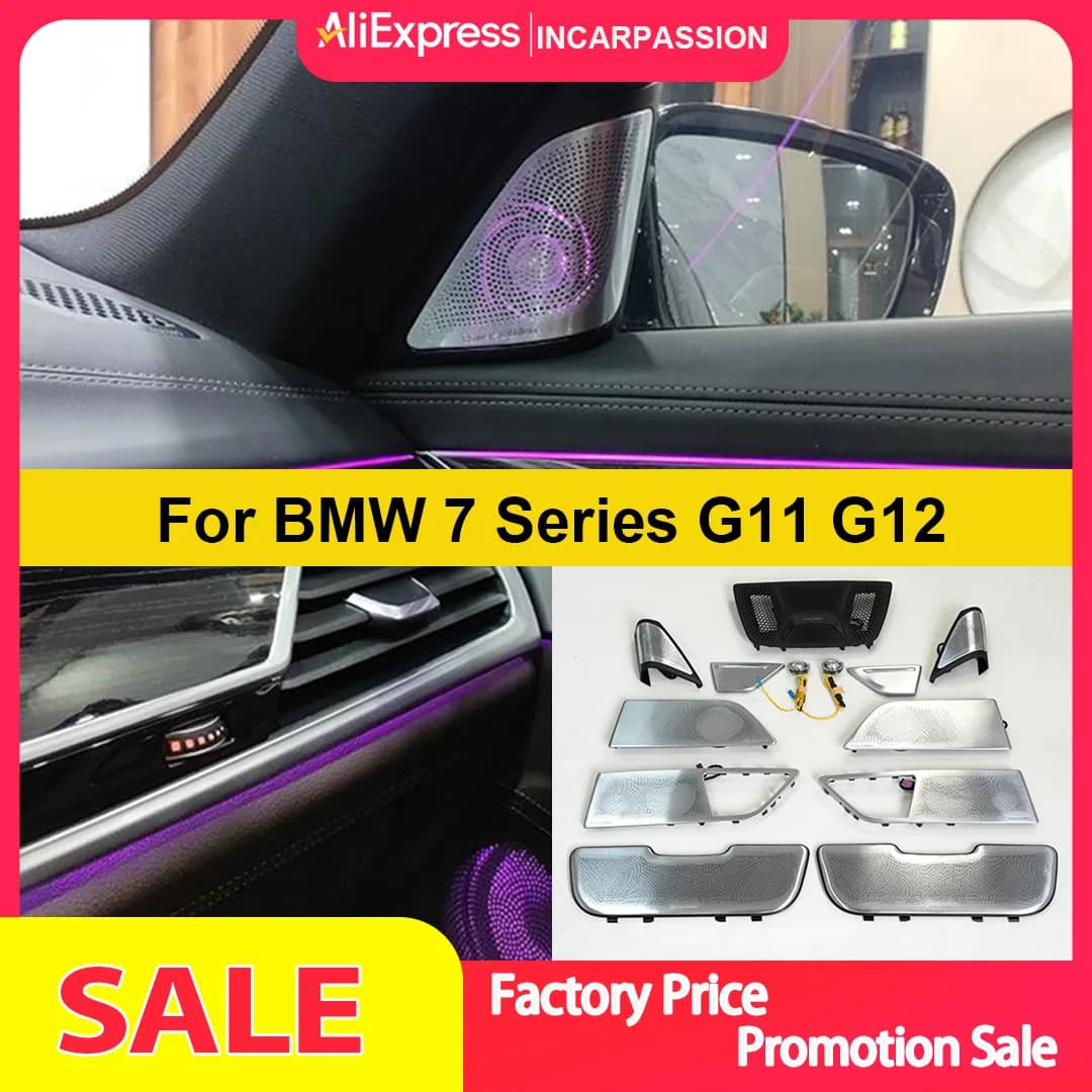 Copertura per luce ambientale a LED per BMW Serie 7 G11 G12, BMW G11 G12 Griglia per altoparlante illuminata a LED, aggiornamento audio G11 G12