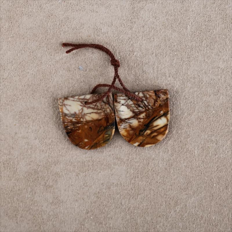 Perline per orecchini in diaspro Picasso multicolore naturale per la creazione di gioielli, perline di pietre naturali fatte a mano