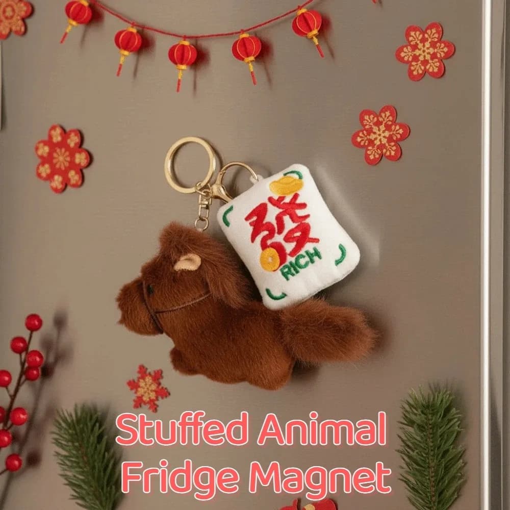 Portachiavi Mini Cavallo Magnetico, Mascotte Peluche, Magnete da Frigo, Simpatico Kawaii, Magnete Zodiacale a Forma di Pony, Decorazione per la Casa