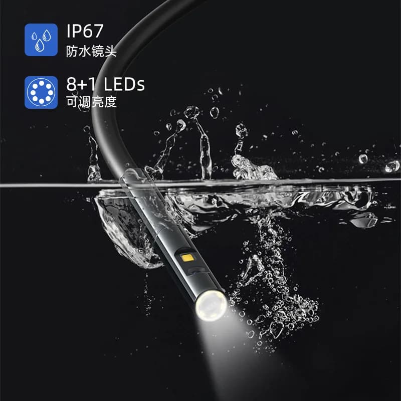 Endoscopio Digitale 8mm 2MP 1080p con Doppia Lente per Android iOS USB OTG, Telecamera CMOS, Boroscopio, Ispezione, Otoscopio, Microscopio Digitale, Lente d'Ingrandimento