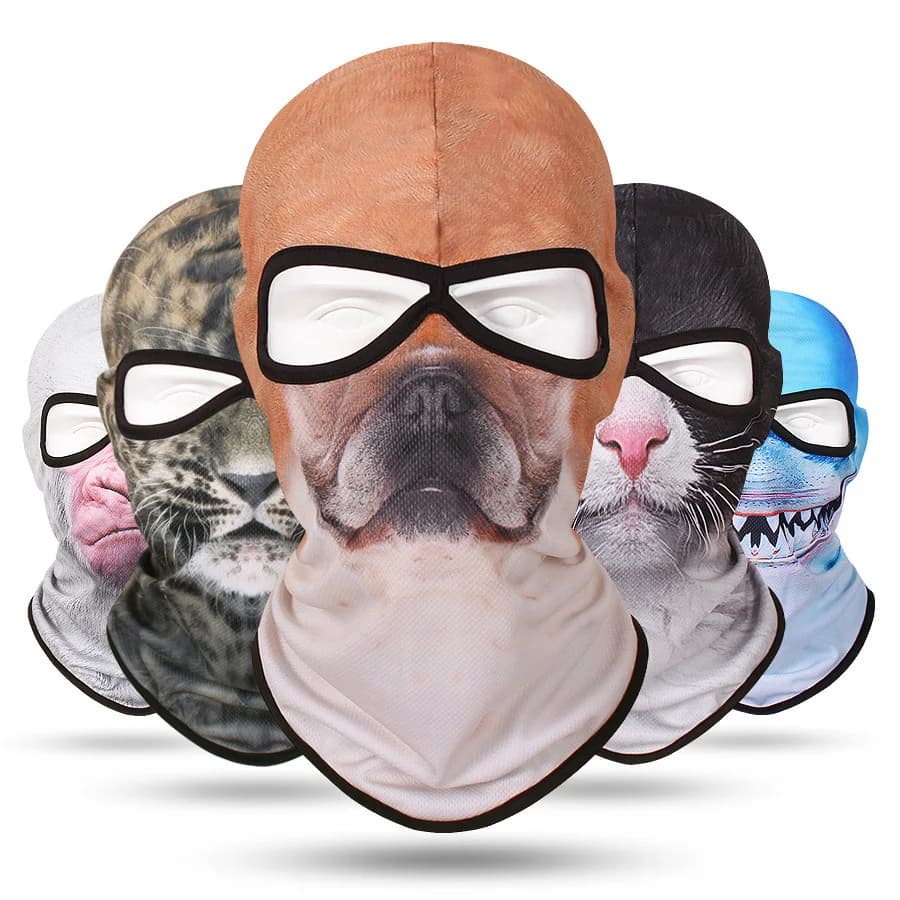 3D animal bike cap cycling sunbathing cover full hat lining for helmet ski neck cap sun protection UV tubular scarf