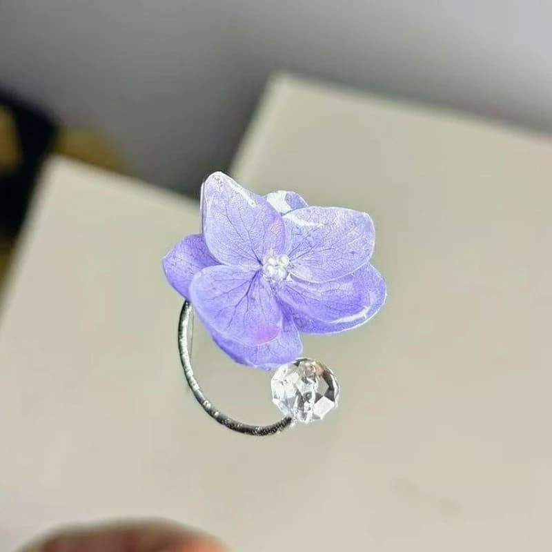 GXGlint Anelli pressati con fiori rosa Anelli di cristallo con fiori naturali Realizzazione a mano in resina epossidica floreale essiccata Regalo quotidiano per gioielli all'ingrosso