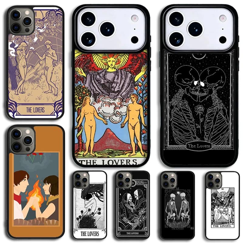 The Lovers VI Tarot Card Phone Case For iPhone 14 Pro Max 15 13 12 16 17 Pro 11 Shockproof Silicone Cover Decor