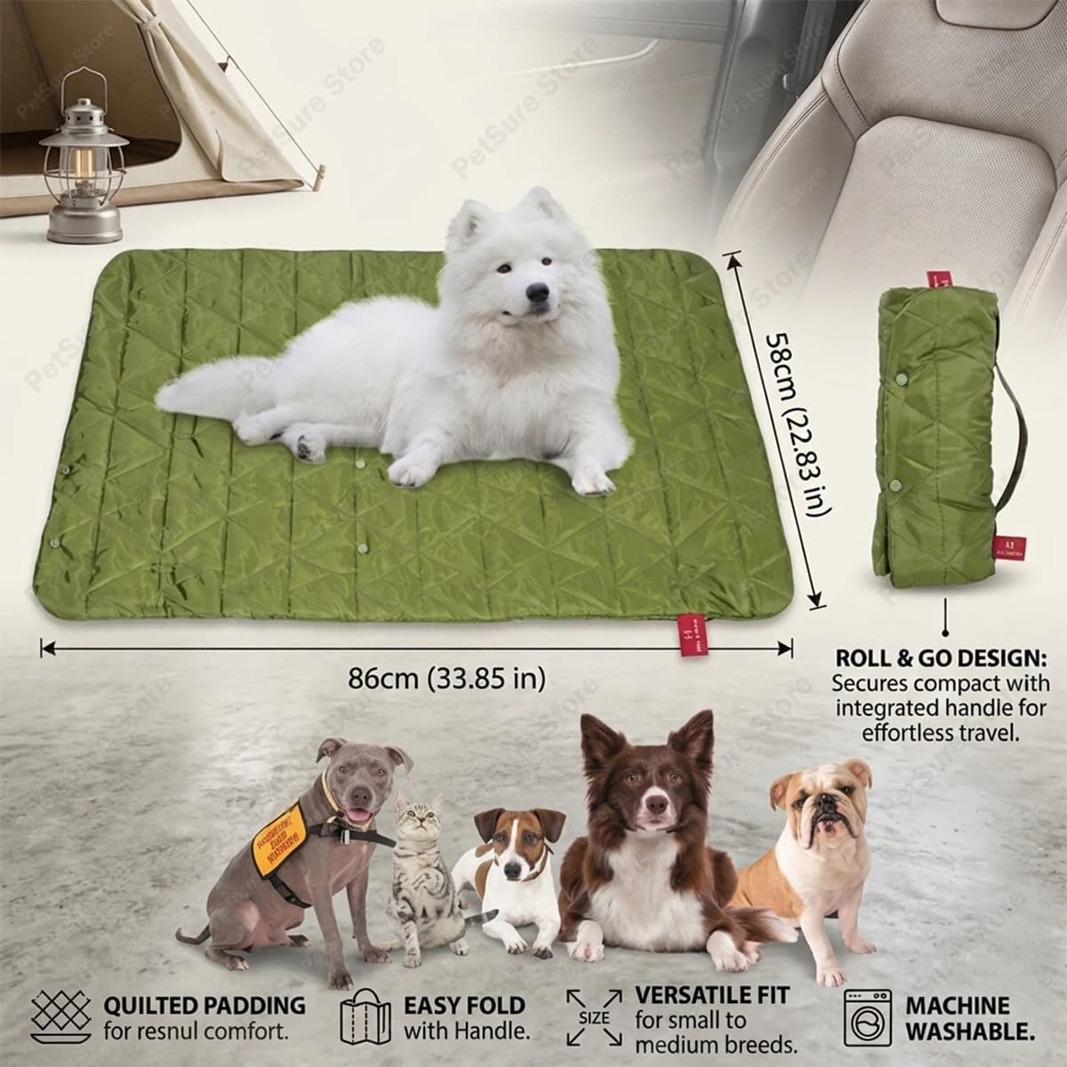 New Pet Dog Picnic Travel Mat Waterproof Foldable Portable Bed Blankets Outdoor Universal All Breeds Dog Lightweight Camping Mat