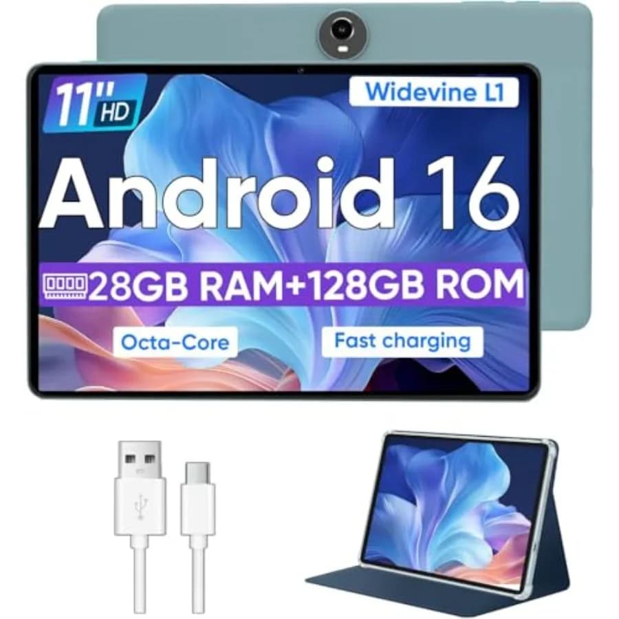 Android 16 tablet for education and office use aluminum alloy body matte black finish 11-inch display with Widevine L1 support