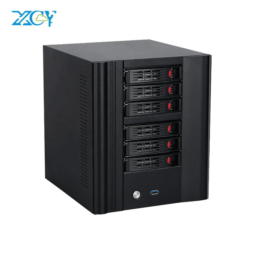 Mini PC NAS con 4/6/8 Bay SATA, Intel N100 N150, 2.5G I226V, 10G AQC, 3 LAN Ethernet, Server RAID per Archiviazione in Rete