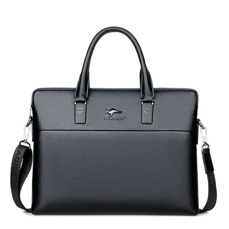 Borsa a tracolla da uomo in pelle PU, modello canguro, per laptop e documenti A4, borsa a tracolla quadrata da lavoro OL