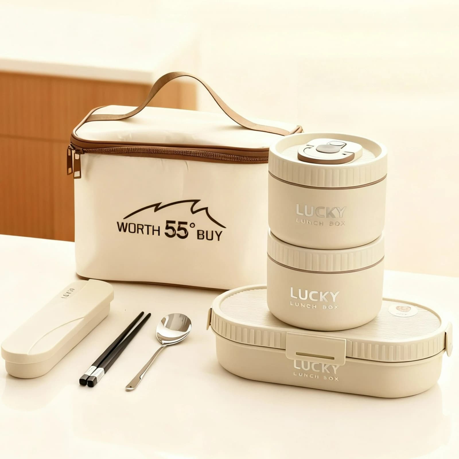 Contenitore per Pranzo a Doppio Strato Isolato con Manico, Ermetico, in Acciaio Inox 304, per Bambini e Studenti, Adatto al Microonde
