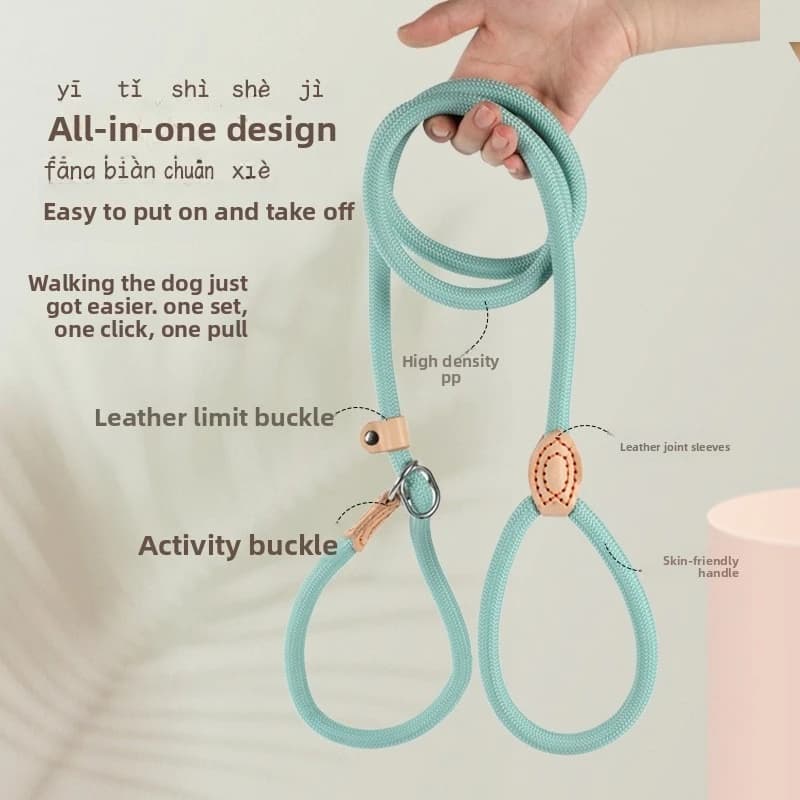 dog leash for walking small, medium, and large dogs Dog leash - anti-pull, all-in-one p-ring leash & collar set - heavy-duty
