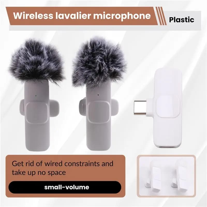 New Wireless Lavalier Microphone Portable Audio Video Recording Mini Microphone For Android PC Camera Live Gaming Phone User-Fri