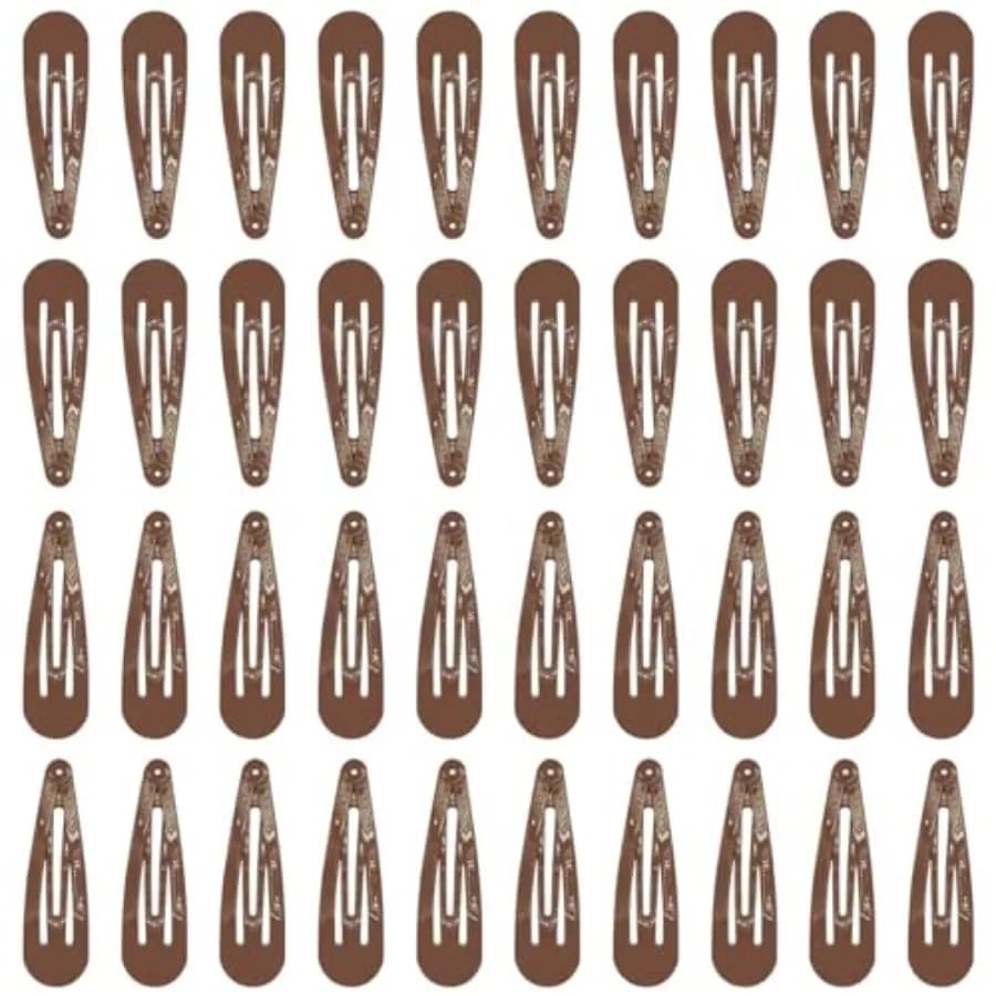 40 fermagli per capelli castani da 2 pollici per capelli ribelli, accessori per fermagli a scatto in metallo per donna, marrone, metallo resistente