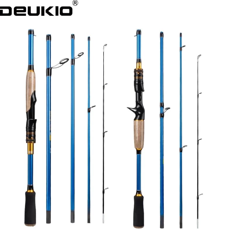 DEUKIO Canna da Pesca da Viaggio a 4/5 Sezioni per Spinning e Casting 1.8m/2.1m, Peso Esca 4-25g, Azione ML per Pesca di Carpe e Persici