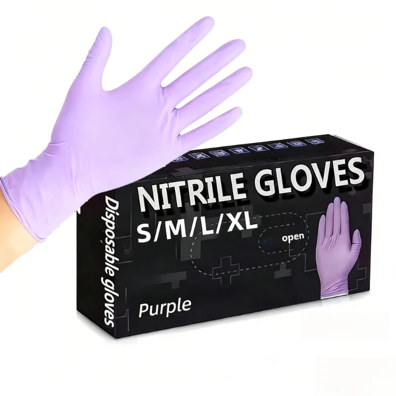 Guanti in Nitrile Viola Chiaro 30/60/120 Pezzi, Guanti Monouso per Pulizia, Impermeabili per Cucina e Parrucchieri