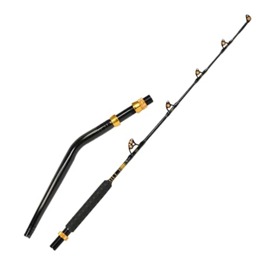 Canna da pesca con testa piegata Canna da traina offshore in acqua salata da 2 pezzi per la pesca in barca convenzionale per grandi giochi P