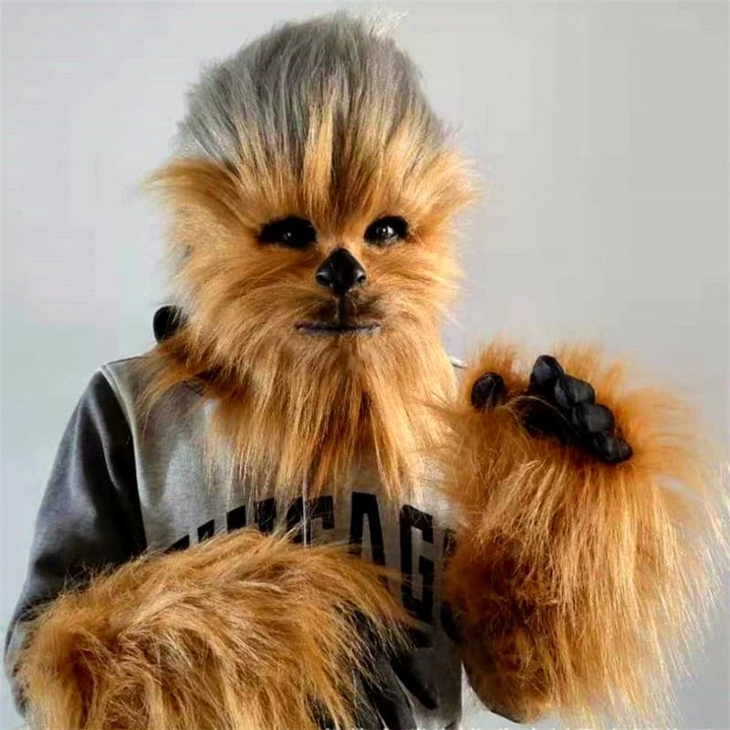 Accessori per Cosplay di Star Wars, Maschera in Lattice di Chewbacca, Guanti, Costume per Halloween e Carnevale, Accessorio per Costume da Animale Carino