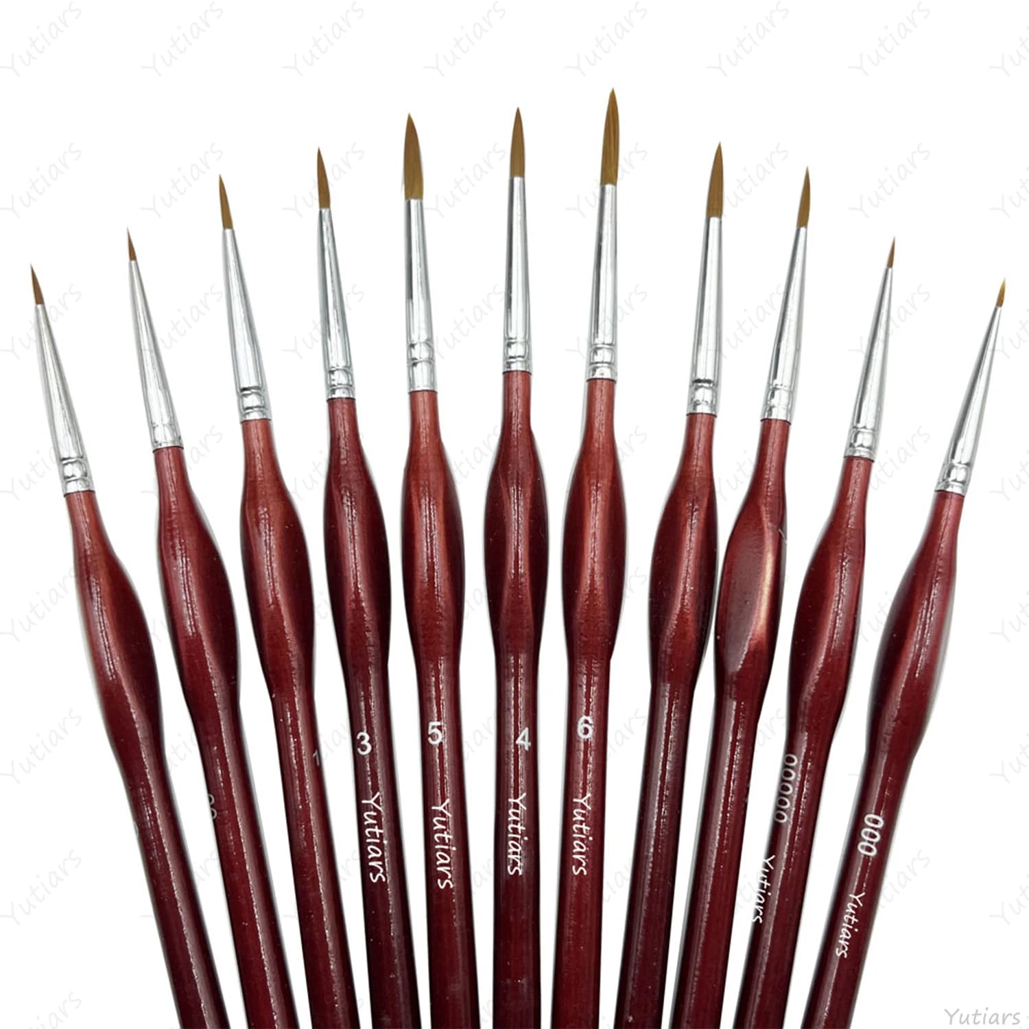 11/22Pcs Fine Detail Paint Brush Set Red Handle Precision Liner Brushes for Watercolor Acrylic Gouache Nail Art Painting