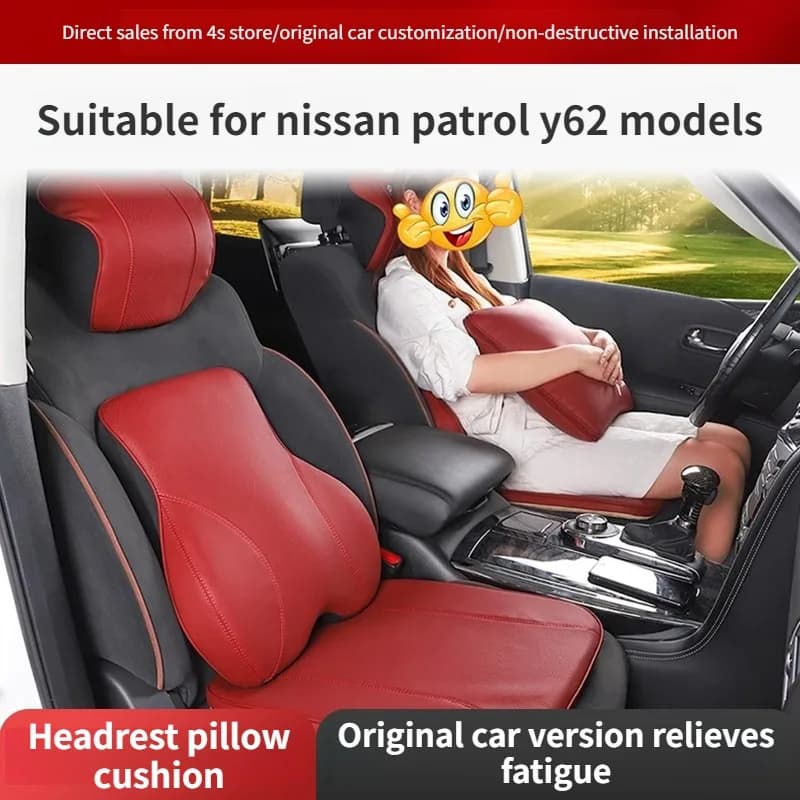 Per Patrol Y62 2-in-1 Cuscino Aria Condizionata Coperta Auto Supporto Lombare Cuscino del Sedile Schienale Pad Parti di Modifica Auto