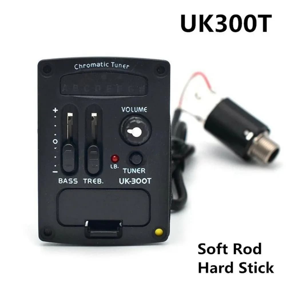 UK-300T Pickup piezoelettrico per chitarra ukulele EQ a 2 bande con pickup preamplificatore sintonizzatore LED