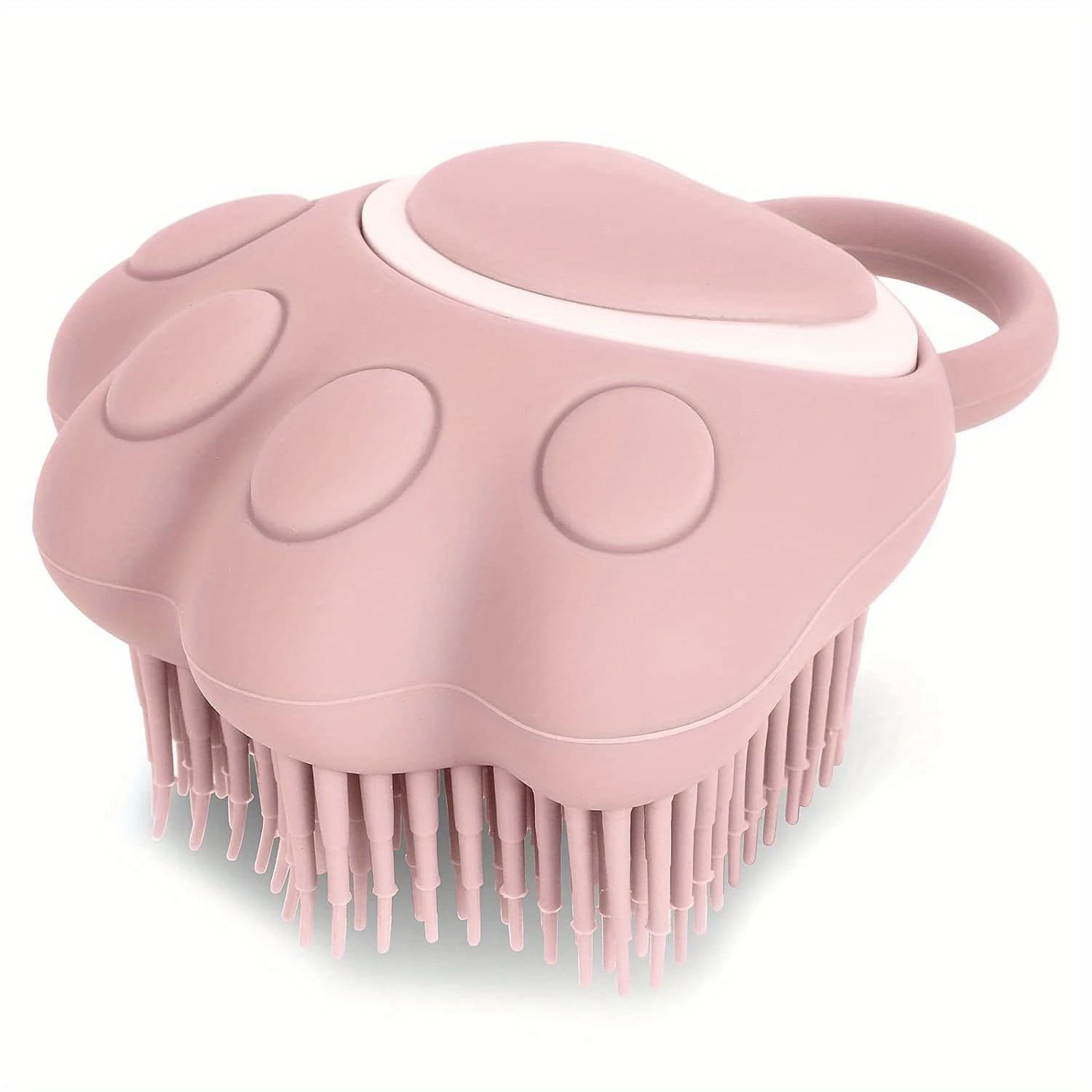 Spazzola per toelettatura con setole in silicone - Pettine per massaggio per cani e gatti in gomma morbida, strumento per la pulizia dei capelli con dispenser per shampoo - Shap