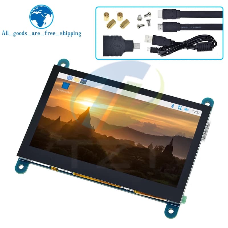 4.3 Inch USB Touch Control HDMI LCD Display Capacitive Touch Screen Module 800*480 5 Point Touch IPS Monitor For Raspberry Pi