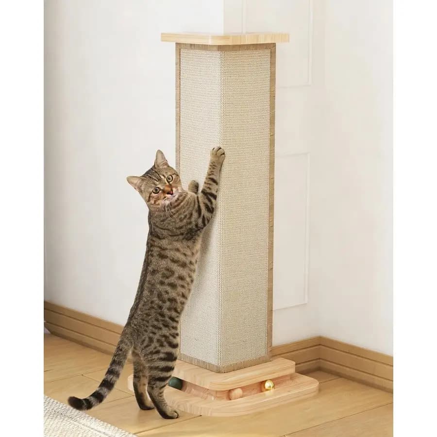 Tiragraffi per Gatti con Palline, 25 Tiragraffi per Gatti per Divano e Mobili, Tappetino Tiragraffi in Sisal Sostituibile per Pareti e Mobili