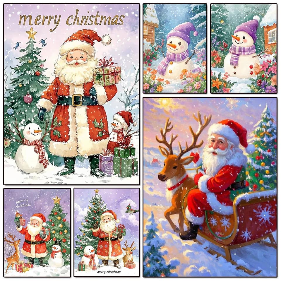 Nuovi Arrivi: Pittura Diamante 5D Fai da Te, Mosaico Diamantato Pupazzo di Neve, Kit Punto Croce, Regalo di Natale, Decorazione Murale Artistica