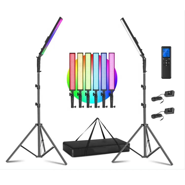 Bastone luminoso video portatile personalizzato per fotografia a LED RGB con treppiede stabile per selfie